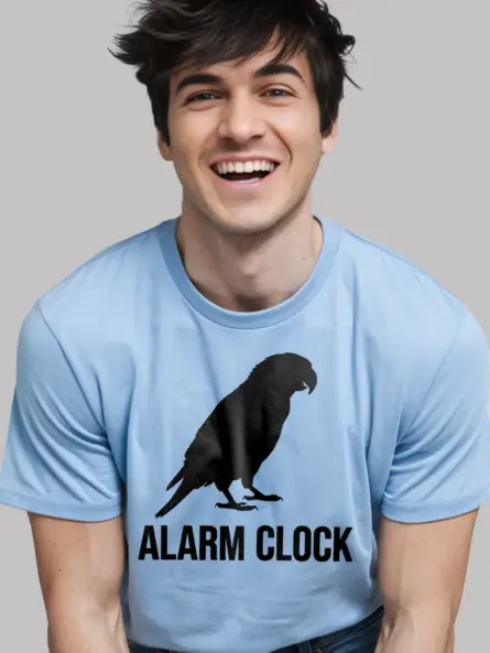 Funny Parrot Alarm Clock T-Shirt for Bird Lovers - Image 2