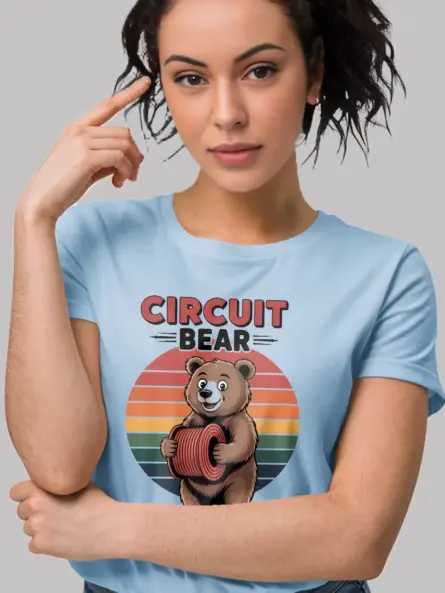 Vintage Electrician Bear T-Shirt for Techies - Image 9