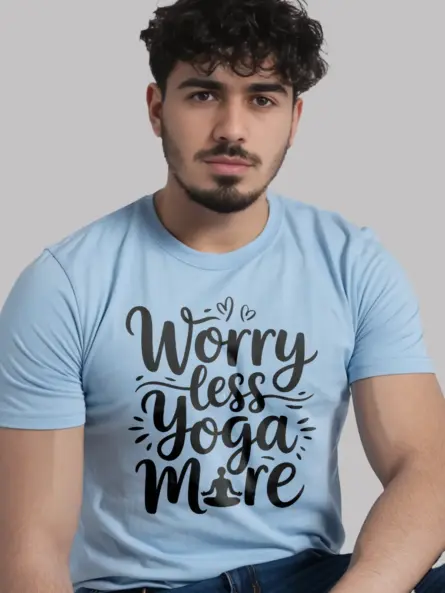 Motivational Worry Less Yoga More T-Shirt - Image 6
