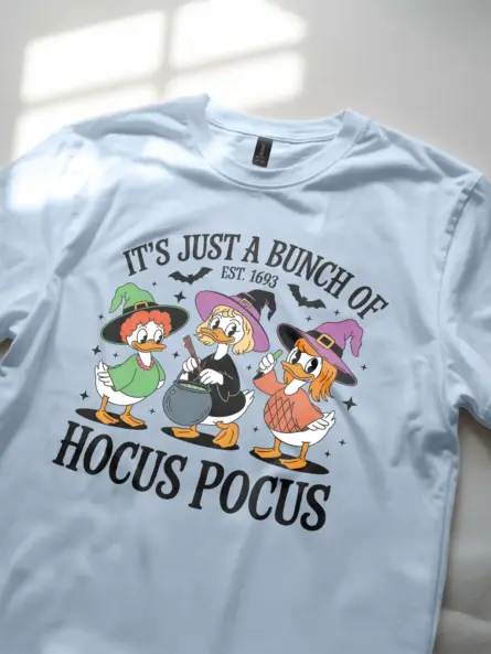 light blue Lifestyle – Halloween Outfit Featuring Just a Bunch of Hocus Pocus T-Shirt