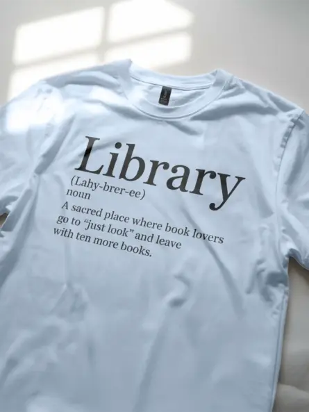 Witty Library Definition T-Shirt for Readers - Image 9