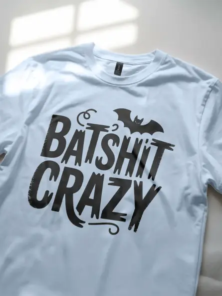 Light Blue lifestyle – Edgy Halloween bat graphic shirt light blue