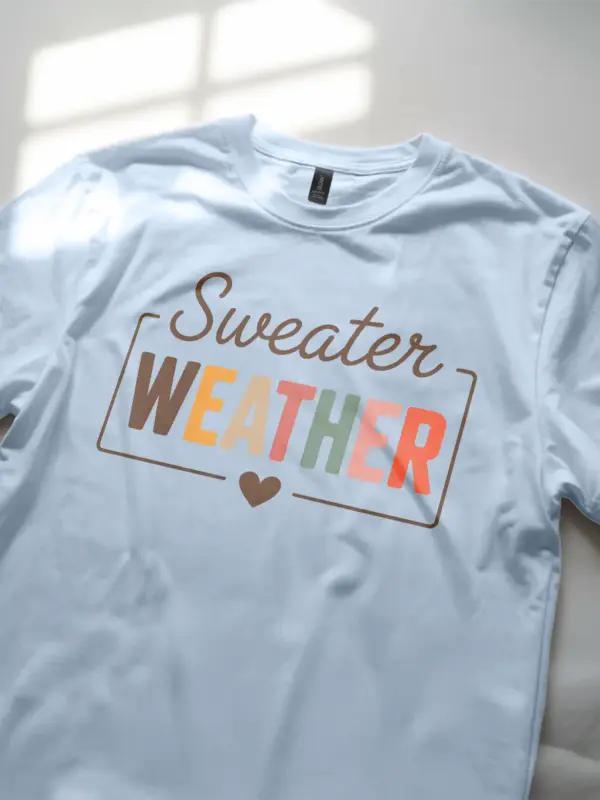 light blue lifestyle photo – soft casual fall outfit – cozy sweater weather shirt