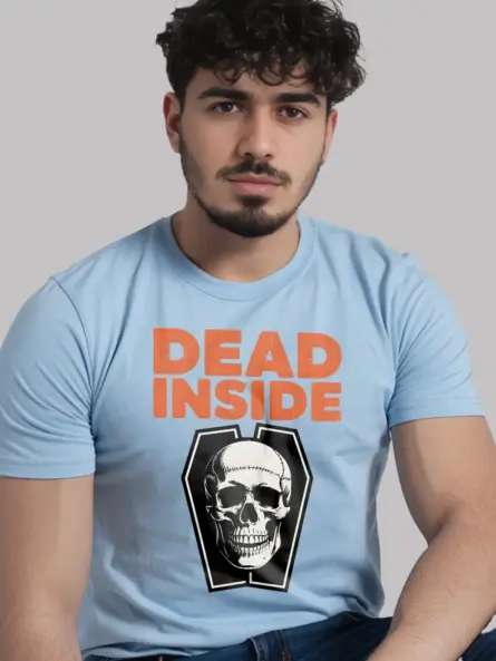 light blue Shirt – Dead Inside – dead inside coffin t-shirt