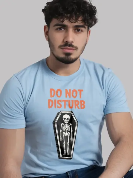 light blue Shirt – Do Not Disturb – do not disturb skeleton t-shirt