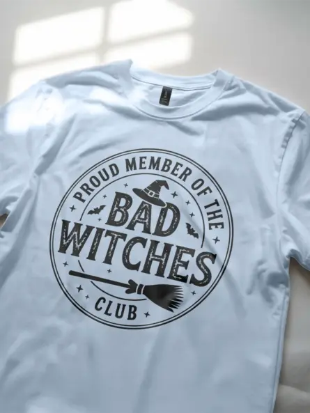 Funny Bad Witches Club T-Shirt – Vintage Witchy Halloween Tee - Image 8