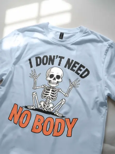 Light Blue lifestyle – Halloween skeleton pun tee for introverts light blue