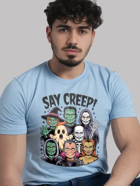 Retro Classic Monster T-Shirt – Say Creep! Vintage Halloween Tee - Image 6
