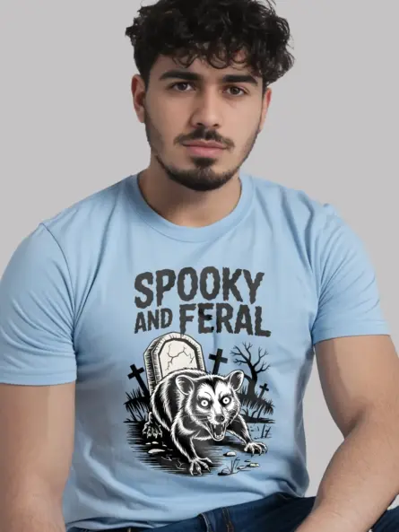 Spooky Possum T-Shirt – Feral Girl Fall Chaos Animal Meme Tee - Image 6