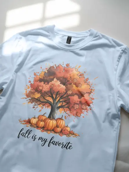 Artistic Autumn Tree Shirt – Fall Is My Favorite Watercolor Tee - Image 5
