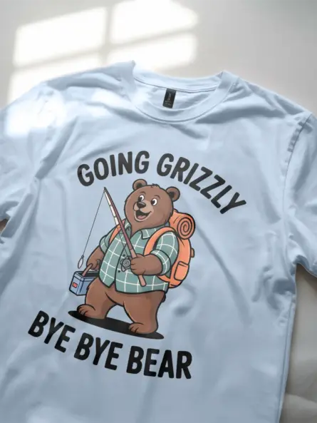 Funny Bear Fishing Shirt – Hilarious Outdoor Camping Tee - Image 6