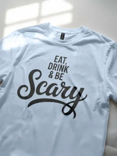Bold Eat Drink Be Scary Shirt – Minimalist Halloween Party Tee - Image 6