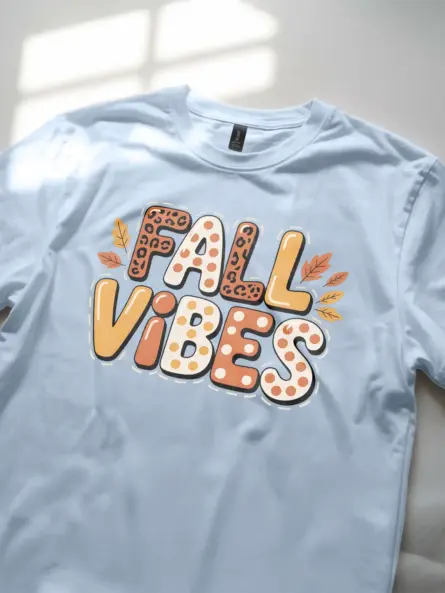 Trendy Fall Vibes T Shirt – Leopard & Polka Dot Autumn Top - Image 5