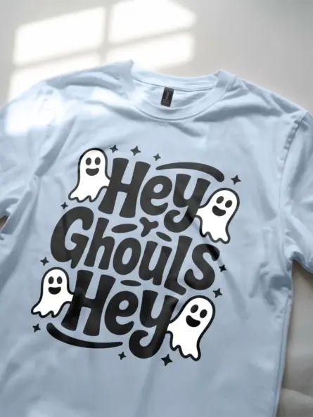 Hey Ghouls Shirt – Playful Halloween Tee with Cute Ghosts for Girls & Teens - Image 11