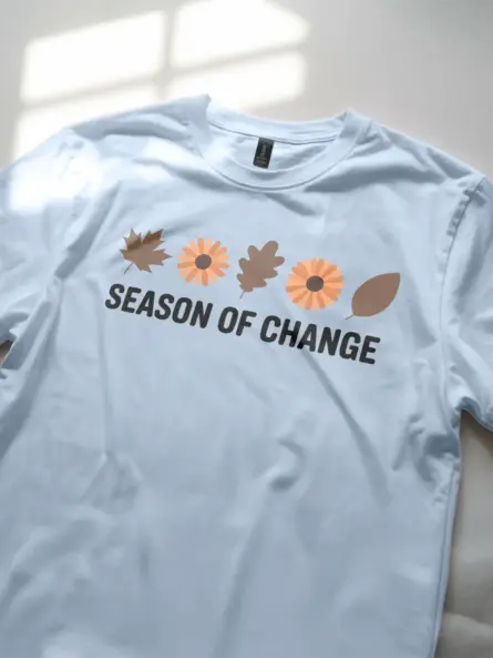 Minimalist Nature Shirt – Season of Change Fall Quote Tee - Image 5