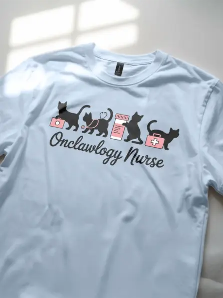 Funny Nurse Cat Shirt – Onclawlogy Design for Oncology Nurses - Image 5