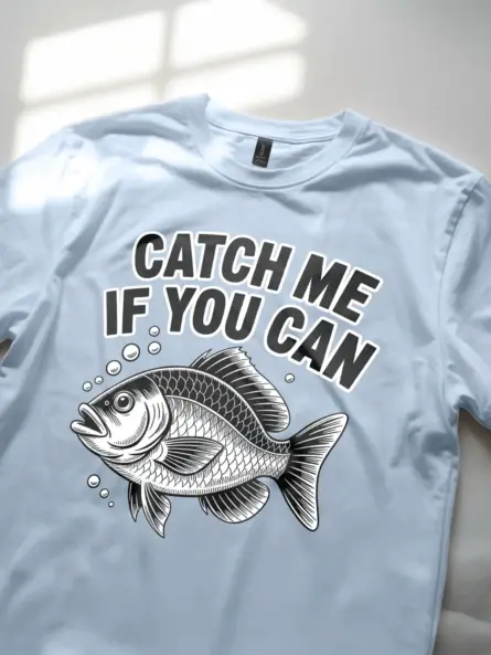 Retro Fishing T-Shirt – Bold Linocut Fish Tee for Outdoorsmen - Image 6