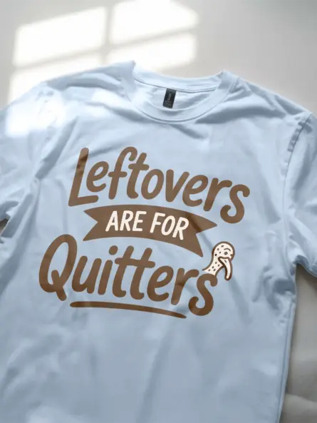 Thanksgiving Funny T-Shirt – “Leftovers Are for Quitters” Minimalist Tee - Image 5