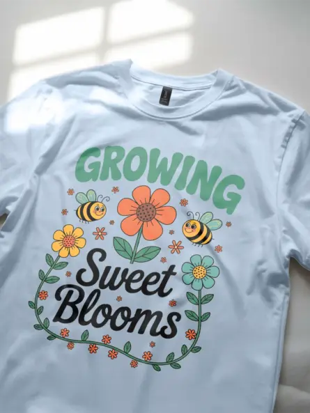 Whimsical Flower T-Shirt for Kids – Growing Sweet Blooms Design - Image 5