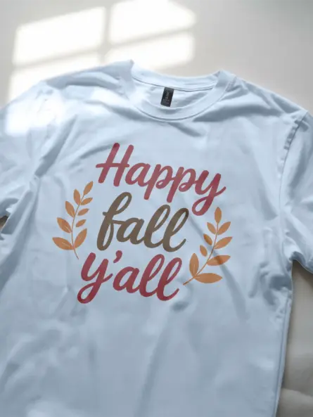 Happy Fall Y’all T-Shirt – Cozy Southern Autumn Quote Tee for Women - Image 5