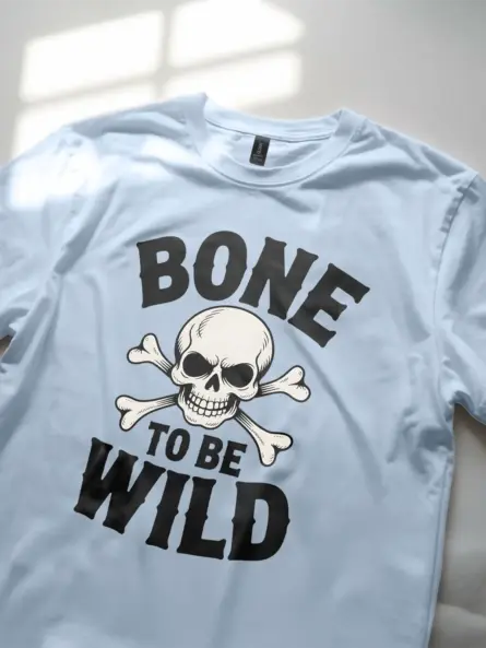 light blue bone to be wild biker halloween shirt lifestyle photo
