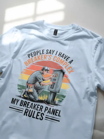 Breaker Panel T-Shirt for Electricians – Funny Vintage Electrical Engineer Tee - Image 3