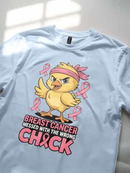 Breast Cancer Messed with the Wrong Chick Shirt – Bold Funny Survivor Tee - Image 5