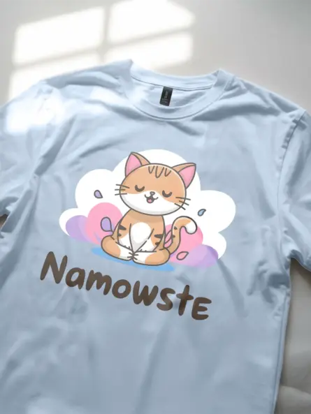 Cat Meditation Shirt – Namowste Yoga Tee - Image 7