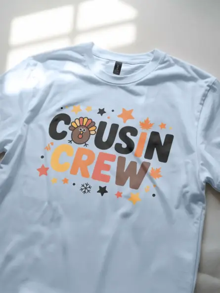Cousin Crew T-Shirt – Cute Matching Thanksgiving Family Tee - Image 2