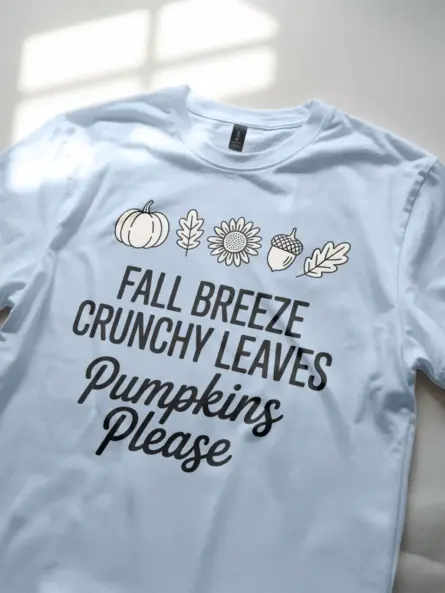 Minimalist Crunchy Leaves Shirt – Cozy Fall Breeze Graphic Tee - Image 5