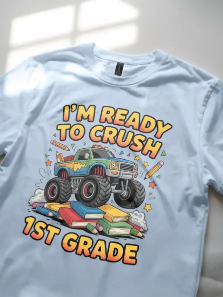 Crush 1st Grade Shirt – Bold Monster Truck Power Tee for Boys - Image 5