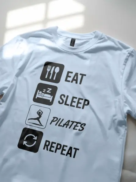 Motivational Eat Sleep Pilates T-Shirt for Instructors & Pilates Lovers - Image 5