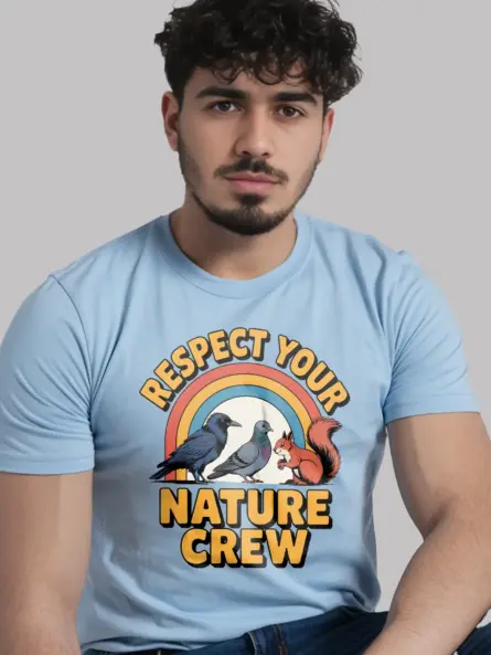 Eco Friendly Animal Crew T-Shirt Retro Rainbow Design - Image 6