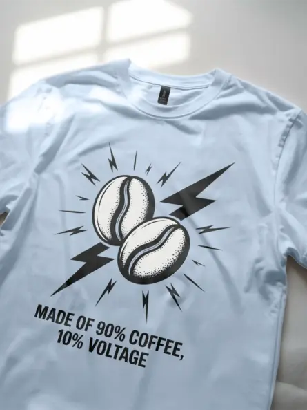 Electrician Coffee T-Shirt – 90% Coffee, 10% Voltage - Image 5