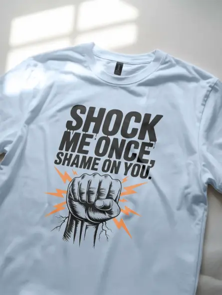 Electrician Distressed T-Shirt with Power Fist & Bold Quote - Image 6