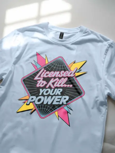 Electrician Neon Retro T-Shirt – Licensed To Kill - Image 5
