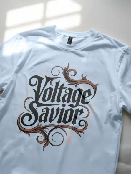 Electrician Pride T-Shirt – Voltage Savior Gothic Design - Image 6