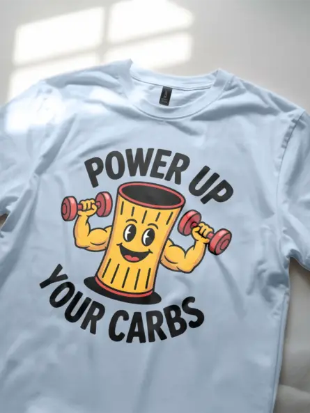 Funny Carb T Shirt – Power Up Your Carbs Tee for Gym Humor Fans - Image 5