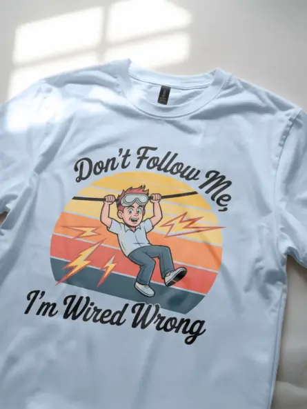 Funny Electrician Retro T-Shirt - Image 6