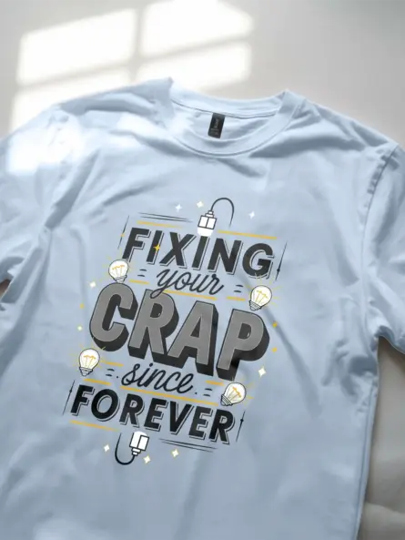 Fixing Your Crap Funny Electrician T Shirt - Image 5
