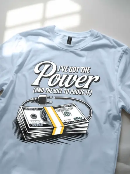 Funny Electrician T-Shirt for Energy Workers Power and Bill Design - Image 5