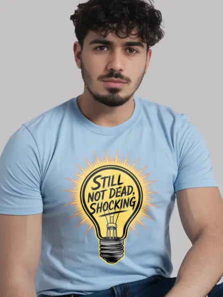 Funny Lightbulb Engineer Shirt – Still Not Dead, Shocking Tee - Image 5
