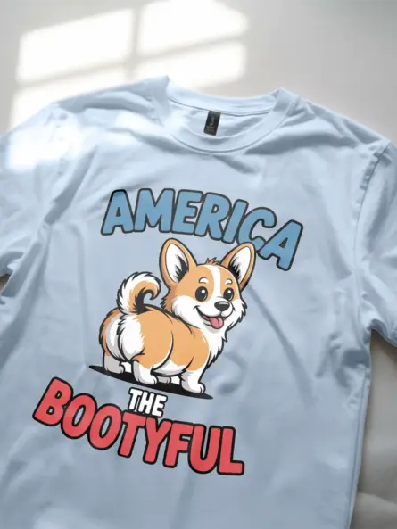 America The Bootyful – Funny Patriotic Dog Shirt for Corgi Fans - Image 8
