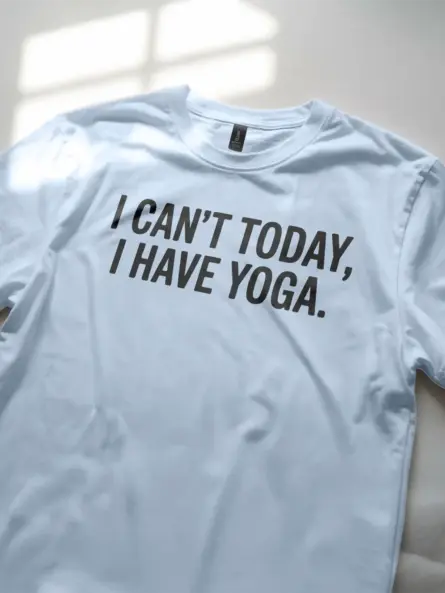 Funny Yoga T-Shirt – Minimalist “I Can’t Today I Have Yoga” Tee - Image 5