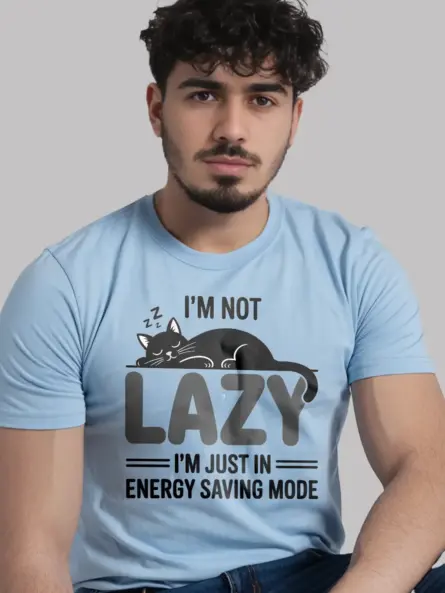 Not Lazy Shirt – Funny Cat Energy Saving Mode Tee for Introverts - Image 6