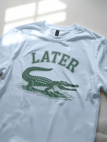 Minimalist Alligator T-Shirt – Collegiate Wordplay Tee - Image 5
