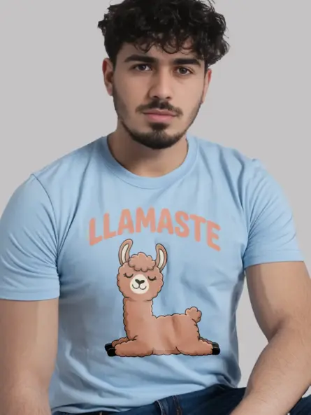 Playful Llamaste Shirt for Yoga Lovers – Funny Animal Tee - Image 6