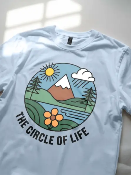 Retro Style Nature Circle of Life T-Shirt - Image 5