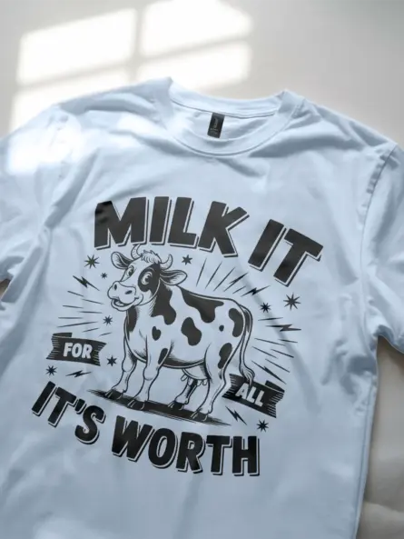 light blue milk it for all its worth shirt vintage animal shirt