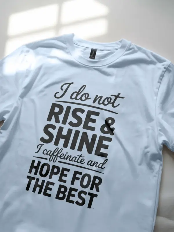light blue Funny Anti Morning Coffee Tee